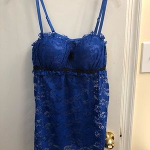 Blue Lace Nighty With Matching Panty
